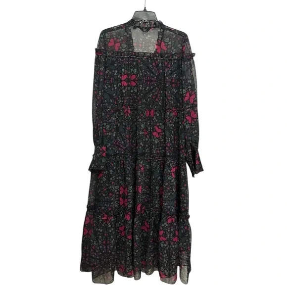 Ted Baker Ellyah Swing Midi Dress Size 10 Butterfly Kaleidoscope Tiered Ethereal - Picture 4 of 8
